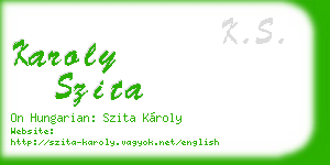 karoly szita business card
